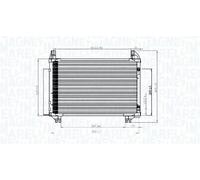 MAGNETI MARELLI 350203741000 Condenseur climatisation avec déshydrateur Compatible avec TOYOTA Yaris 3/5 portes P9 Yaris 3/5 portes P13 Verso S P12 Yaris III Van XP13 Urban Cruiser P1