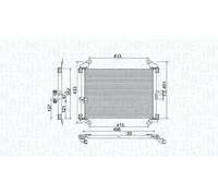 Condenseur de climatisation 350203772000 MAGNETI MARELLI pour PEUGEOT FIAT