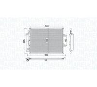 Condenseur de climatisation 350203780000 MAGNETI MARELLI pour RENAULT TWINGO II