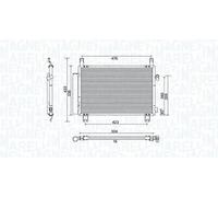 Condenseur de climatisation 350203798000 MAGNETI MARELLI pour TOYOTA YARIS