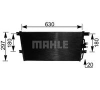 Condenseur de climatisation AC 217 000S MAHLE pour VW TRANSPORTER T3 Fourgon