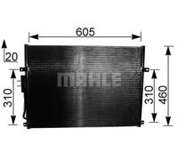 Condenseur de climatisation AC 219 000S MAHLE pour JEEP GRAND CHEROKEE I