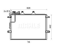 Condenseur de climatisation AC 318 000S MAHLE pour MERCEDES-BENZ CLS CLASSE E