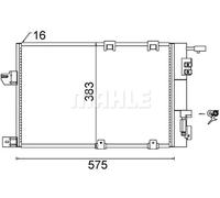 Condenseur de climatisation AC 339 000S MAHLE pour OPEL ASTRA F Décapotable