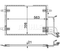 Condenseur de climatisation AC 352 000S MAHLE pour VW AUDI