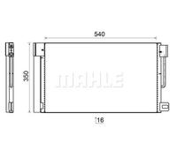 Condenseur de climatisation AC 367 000S MAHLE pour OPEL FIAT CITROËN PEUGEOT