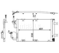 Condenseur de climatisation AC 400 000S MAHLE pour OPEL ASTRA H ASTRA H GTC