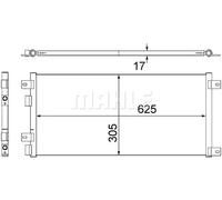 Condenseur de climatisation AC 517 000S MAHLE pour IVECO DAILY III Fourgon