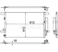 Condenseur de climatisation AC 557 000S MAHLE pour CITROËN MITSUBISHI PEUGEOT