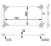 Condenseur de climatisation AC 597 000S MAHLE pour CITROËN PEUGEOT