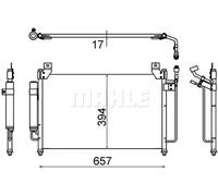 Condenseur de climatisation AC 642 000S MAHLE pour MAZDA CX-7