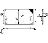 Condenseur de climatisation AC 659 000S MAHLE pour AUDI PORSCHE VW