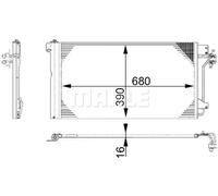Condenseur de climatisation AC 672 000S MAHLE pour VW MULTIVAN T5
