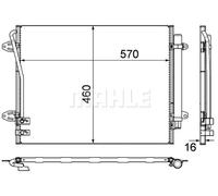 Condenseur de climatisation AC 734 000P MAHLE pour VW PASSAT B6 PASSAT CC B6