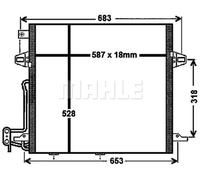 Condenseur de climatisation AC 756 000P MAHLE pour MERCEDES-BENZ CLASSE M