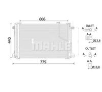 Condenseur de climatisation AC 786 000S MAHLE pour MERCEDES-BENZ CLASSE C CLS