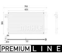 Condenseur de climatisation AC 896 000P MAHLE pour BMW 5 Touring 7 5