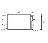 AVA COOLING SYSTEMS AI5199 Condenseur, climatisation