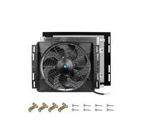 Condenseur de climatisation automobile 14'' x 18'' avec bouteille de séchage, ventilateur de refroidissement for camions et véhicules agricoles(Suck DC-24V)