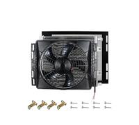 Condenseur de climatisation automobile 14'' x 18'' avec bouteille de séchage, ventilateur de refroidissement for camions et véhicules agricoles(Blow DC-12V)