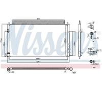 Nissens Condenseur de climatisation 941188 R134a avec déshydrateur pour Honda Civic IX (FB/FG/FK)