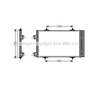 Condenseur de climatisation R 134a CNA5272D AVA QUALITY COOLING pour PEUGEOT