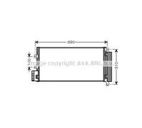 Condenseur de climatisation R 134a FTA5356D AVA QUALITY COOLING pour FIAT LINEA