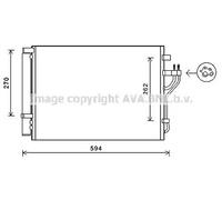 Condenseur de climatisation R 134a HY5280D AVA QUALITY COOLING pour KIA HYUNDAI