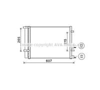 Condenseur de climatisation R 134a HYA5244D AVA QUALITY COOLING pour HYUNDAI