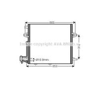 Condenseur de climatisation R 134a MS5406D AVA QUALITY COOLING