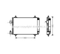 Condenseur de climatisation R 134a PEA5286D AVA QUALITY COOLING pour CITROËN