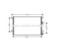 Condenseur de climatisation R 134a SBA5060 AVA QUALITY COOLING pour SAAB
