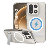 condgood Coque pour OnePlus 15 compatible avec MagSafe, béquille plate en métal intégrée et magnétique puissant, cadre pare-chocs épais, protection de qualité militaire anti-jaunissement pour One Plus