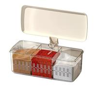 Condiment Containers with Lids - 3-Compartment Clear Leakproof Jars