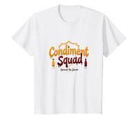 Condiment Squad : Épandeurs à saveur de Ketchup et de Moutarde T-Shirt, Enfant, Blanc, 12 Ans