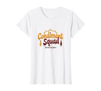 Condiment Squad : Épandeurs à saveur de Ketchup et de Moutarde T-Shirt, Femme, Blanc, XL