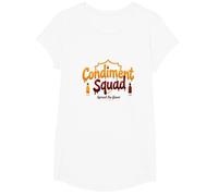 Condiment Squad : Épandeurs à saveur de Ketchup et de Moutarde T-Shirt, Fille, Blanc, XS