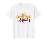 Condiment Squad : Épandeurs à saveur de Ketchup et de Moutarde T-Shirt, Homme, Blanc, XL