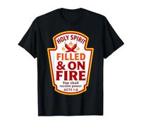 Condiments chrétiens remplis du Saint-Esprit et en feu Actes 1:8 T-Shirt