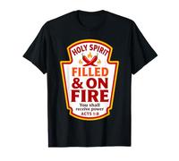 Condiments chrétiens remplis du Saint-Esprit et en feu Actes 1:8 T-Shirt Graphique avec Valeur