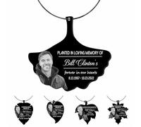 Condlin Étiquette de dédicace personnalisée pour arbre commémoratif - Feuille d'érable - Cadeau de condoléances pour papa, maman, famille, amis - Plaque en métal réglable avec nom, date, message