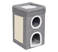 Condo pour chat à 3 niveaux | Grotte d'intérieur pliable pour chat à 3 étages avec taille-griffes,Cube pour chat moderne avec planche à gratter, maison universelle pour chat d'intérieur, pour petits e