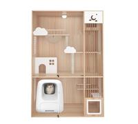 Condo pour Chat fermé Villa d'intérieur de Luxe for Chat, Vue complète, Grande Cage for, transformez l'espace Vie Votre Animal