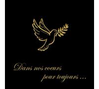 CONDOLÉANCES: Livre d'Or élégant de 100 pages délicatement décorées, pour les funérailles afin d'honorer la mémoire d'un être cher | Livre du souvenir | Livre d'or pour la cérémonie d'au revoir |