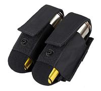 Condor Pochette à Grenades Noir 40 mm en Nylon, Double Pochettte Élastique avec Boucle et Poche Zippée pour Portefeuille et Clés