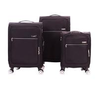 Condotti Casimir - Lot de 3 valises à Coque Souple, légères, durables, Roues rotatives, poignée réglable, Serrure TSA, 55,9 cm, 71,1 cm, 81,3 cm - Noir, Noir, S/M/L, Ensemble de valises de Haute