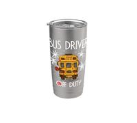 Conducteur de bus hors service Dernier jour d'école d'été à la plage Gobelet isotherme en acier inoxydable double paroi