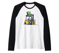Conducteur de Chariot élévateur Opérateur Saint Patrick Jour Pattys Day Luck Manche Raglan