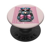 Conducteur de fret conducteur de Train Locomotive Girl Coquette Bow PopSockets PopGrip Adhésif
