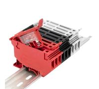 Conducteur porte-fusible UK-5-HESI, 10 pièces/lot(No Fuse,Red,AC220V LED Light)